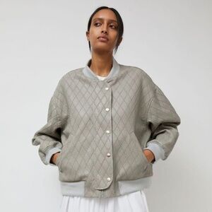 No.6 Theo Bomber in Grey Diamond NWT size S